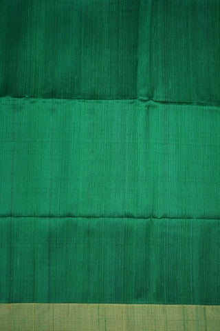 Bavanchi Border Plain Green Raw Silk Saree