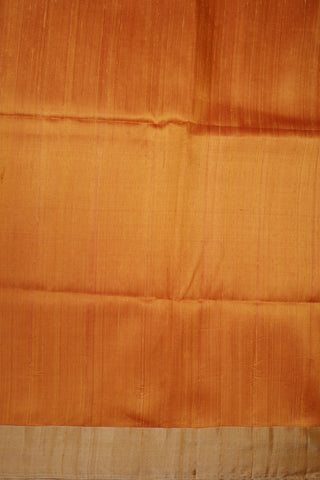 Bavanchi Border Plain Honey Orange Raw Silk Saree