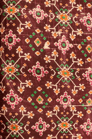 Bavanchi Border Plain Khaki Brown Raw Silk Saree