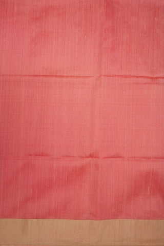 Bavanchi Border Plain Tulip Pink Raw Silk Saree