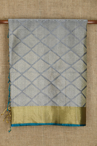 Bavanchi Border With Diamond Design Grey Soft Silk Saree