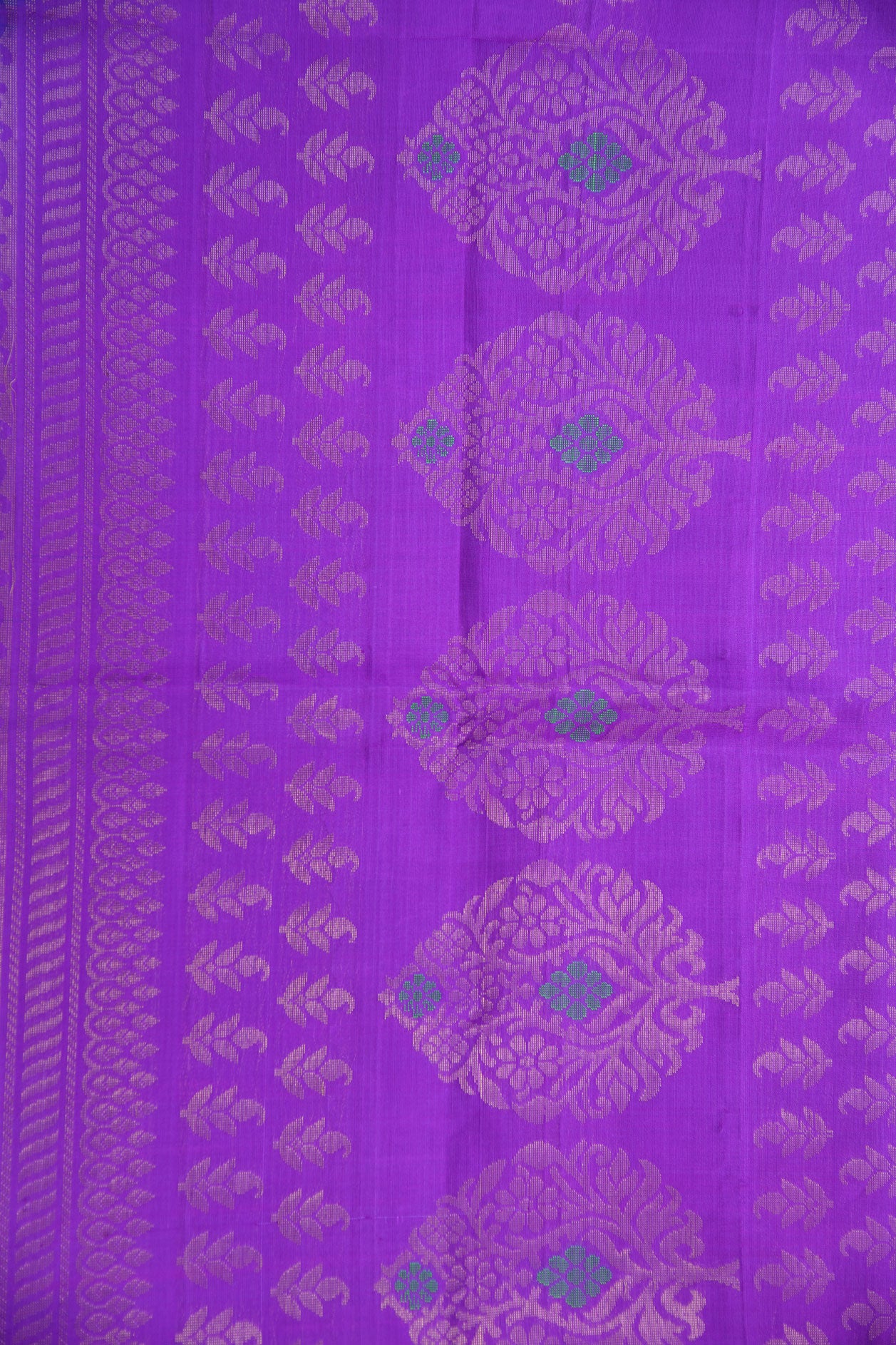 Bavanchi Border With Meenakari Work Floral Buttas Cobalt Blue Soft Silk Saree