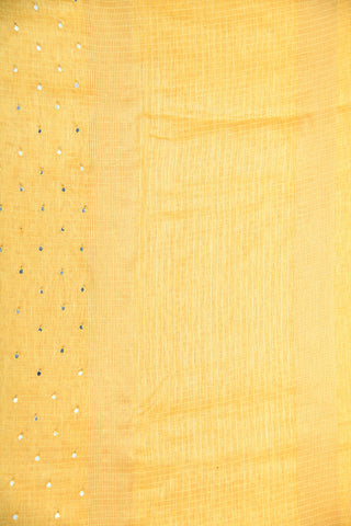 Bavanchi Border With Mirror Work Soft Yellow Tussar Silk Saree