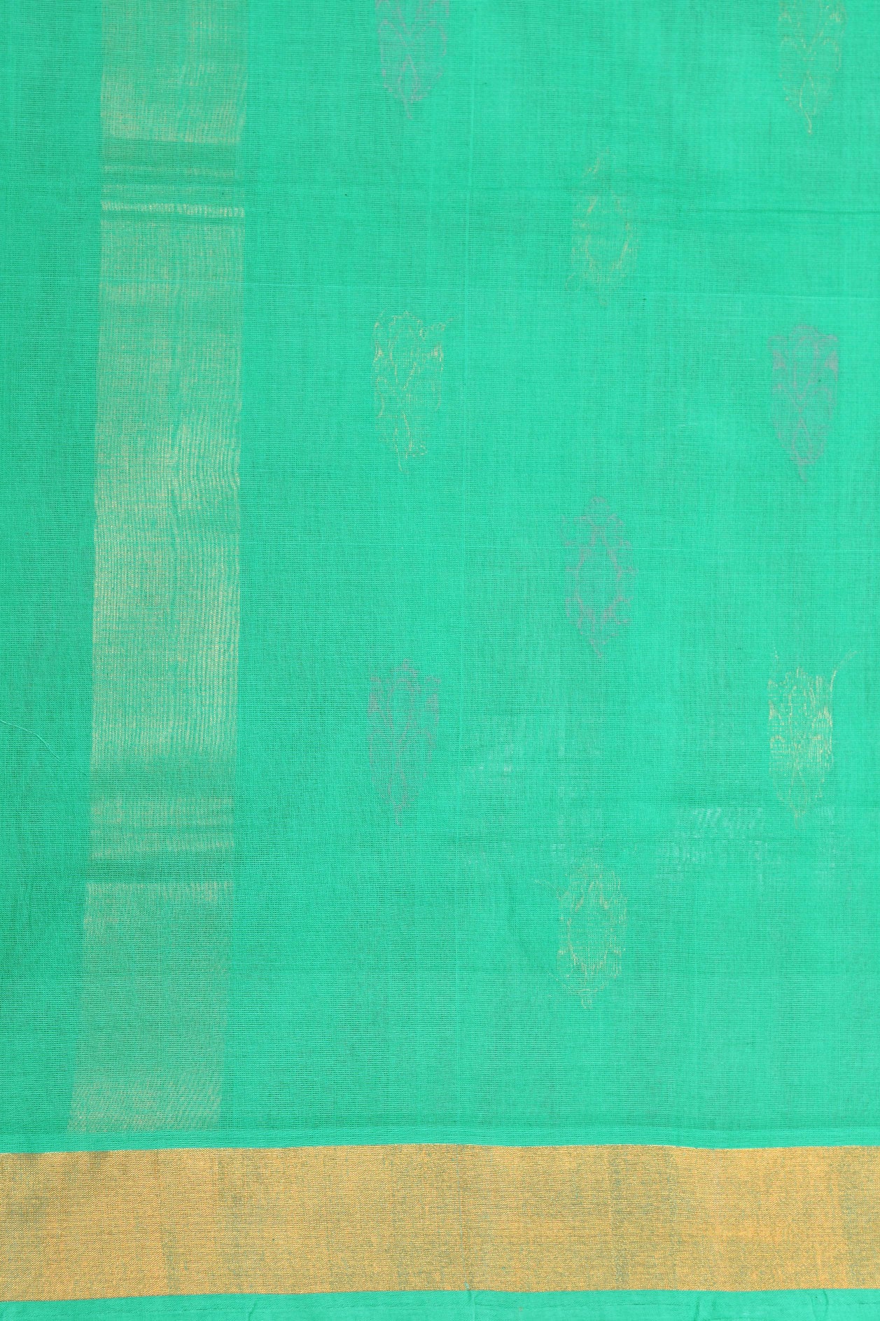 Bavanchi Zari Border With Thread And Zari Buttas Mint Green Venkatagiri Cotton Saree