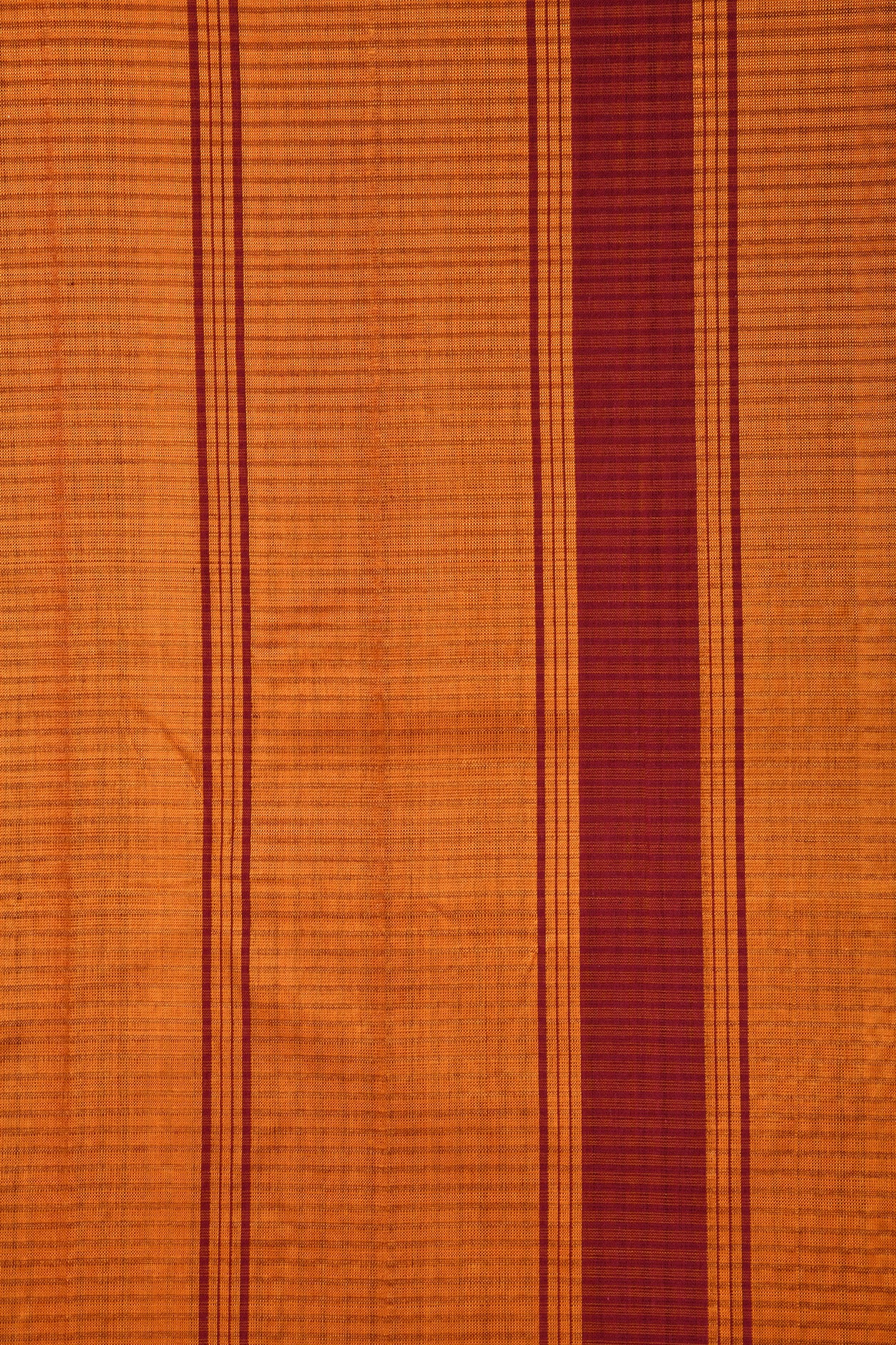 Checked Dark Dusty Orange Koorainadu Silk Cotton Saree