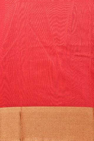 Checked Red Kora Silk Cotton Saree