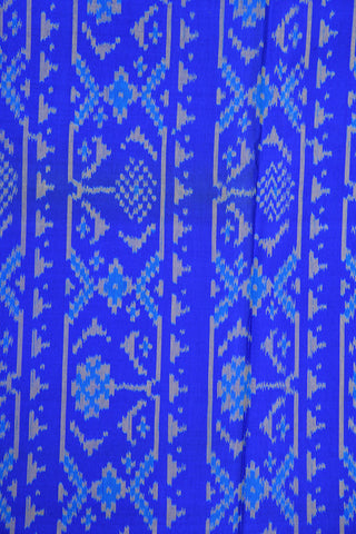 Big Border Ikat Design Navy Blue Patola Silk Saree