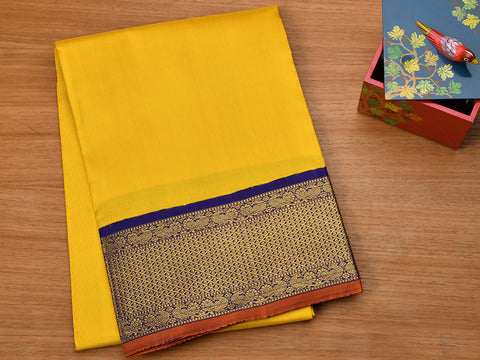 Big Border With Yellow Kanchipuram Silk Pavada Sattai Material
