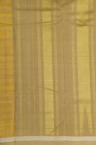 Big Border In Stripes Mustard Yellow Kanchipuram Silk Saree