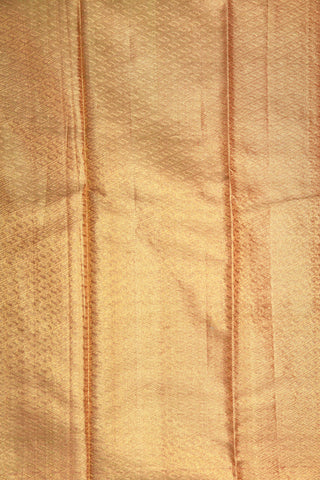 Big Border With Floral Design Gold Tissue Peach Kanchipuram Silk Saree