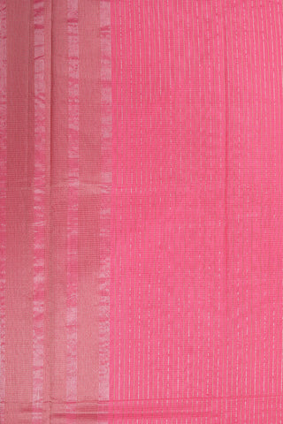 Big Border With Self Stripes Rose Pink Maheswari Cotton Saree