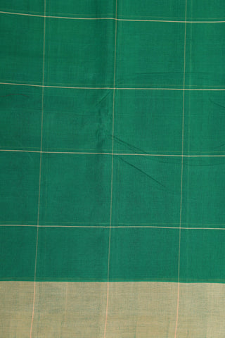 Contrast Border In Checks Green Kanchi Cotton Saree