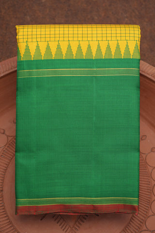 Big Contrast Border Royal Yellow Kanchipuram Silk Saree