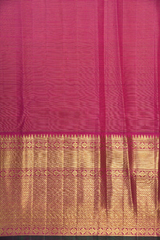 Big Contrast Border With Mandala Motif Pink Kanchipuram Silk Saree