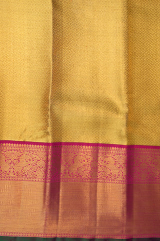 Contrast Korvai Border Golden Tissue Kanchipuram Silk Saree