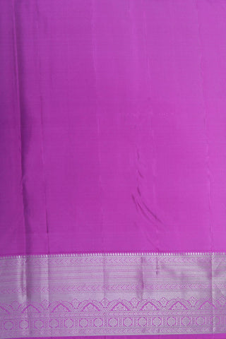 Big Silver Zari Border With Brocade Bindi Buttis Lavender Kanchipuram Silk Saree