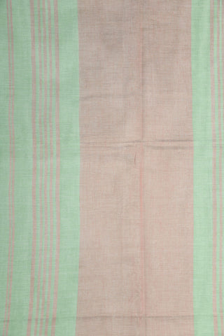 Big Thread Work Border In Pastel Green Bengal Cotton Saree