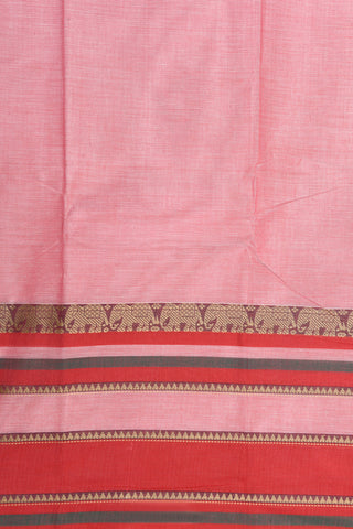 Big Thread Work Border In Plain Pastel Pink Chettinad Cotton Saree