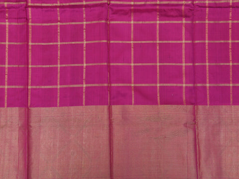 Big Tissue Border In Checks Green Pochampally Silk Unstitched Pavadai Sattai Material