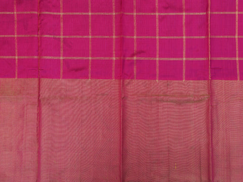 Big Tissue Border In Checks Indigo Blue Pochampally Silk Unstitched Pavadai Sattai Material