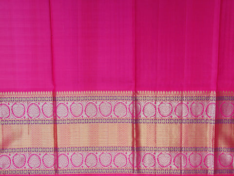 Big Zari Border With Bindi Buttis Lavender Kanchipuram Silk Unstitched Pavadai Sattai Material