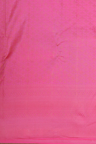 Big Zari Border With Checks And Buttis Rose Pink Kanchipuram Silk Saree
