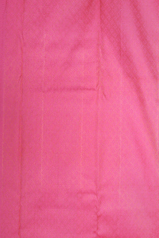 Big Zari Border With Checks And Buttis Rose Pink Kanchipuram Silk Saree