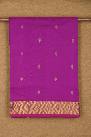 Bindi Buttis With Zari Border Magenta Purple Silk Cotton Saree