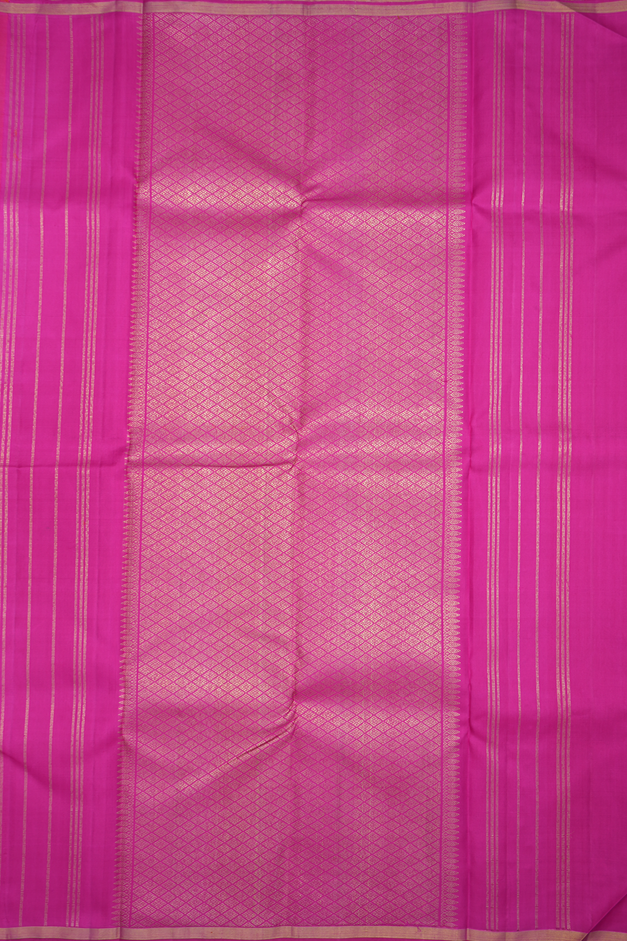 Bindi Zari Design Hot Pink Kanchipuram Silk Saree