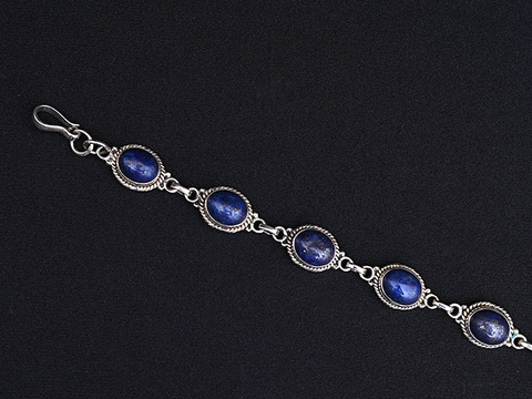 Moonlight Lapis Lazuli Silver Bracelet  a Beautiful Story