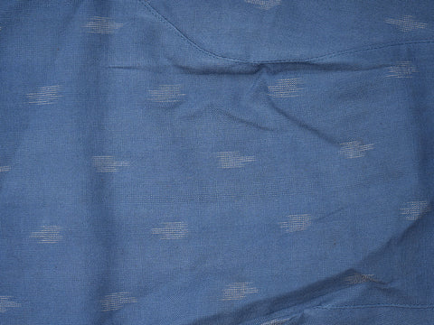 Boat Neck Cobalt Blue Ikat Cotton Readymade Blouse