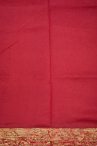 Crushed Border Chilli Red Raw Silk Saree