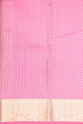 Honeycomb Border With Self Jacquard Weaving Rose Pink Kanchipuram Silk Saree