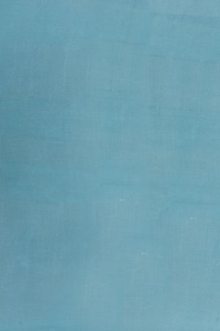 Botanical Digital Printed Pastel Blue Satin Crepe Saree
