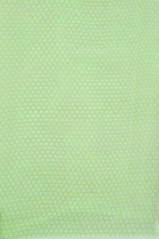 Botanical Printed Pastel Green Chiffon Saree