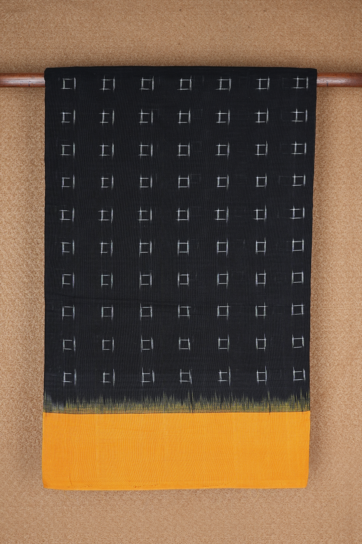 Box Design Black Pochampally Cotton Saree