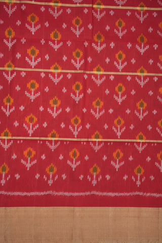 Ikat Pallu Brick Design Multicolor Soft Silk Saree