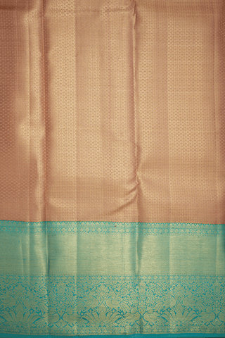 Brocade Design Dusty Orange Kanchipuram Silk Saree