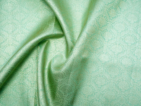 Brocade Design Pastel Green Kanchipuram Silk Blouse Material