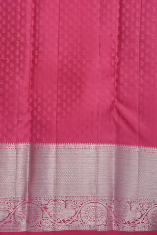 Zari Border In Brocade Hot Pink Kanchipuram Silk Saree