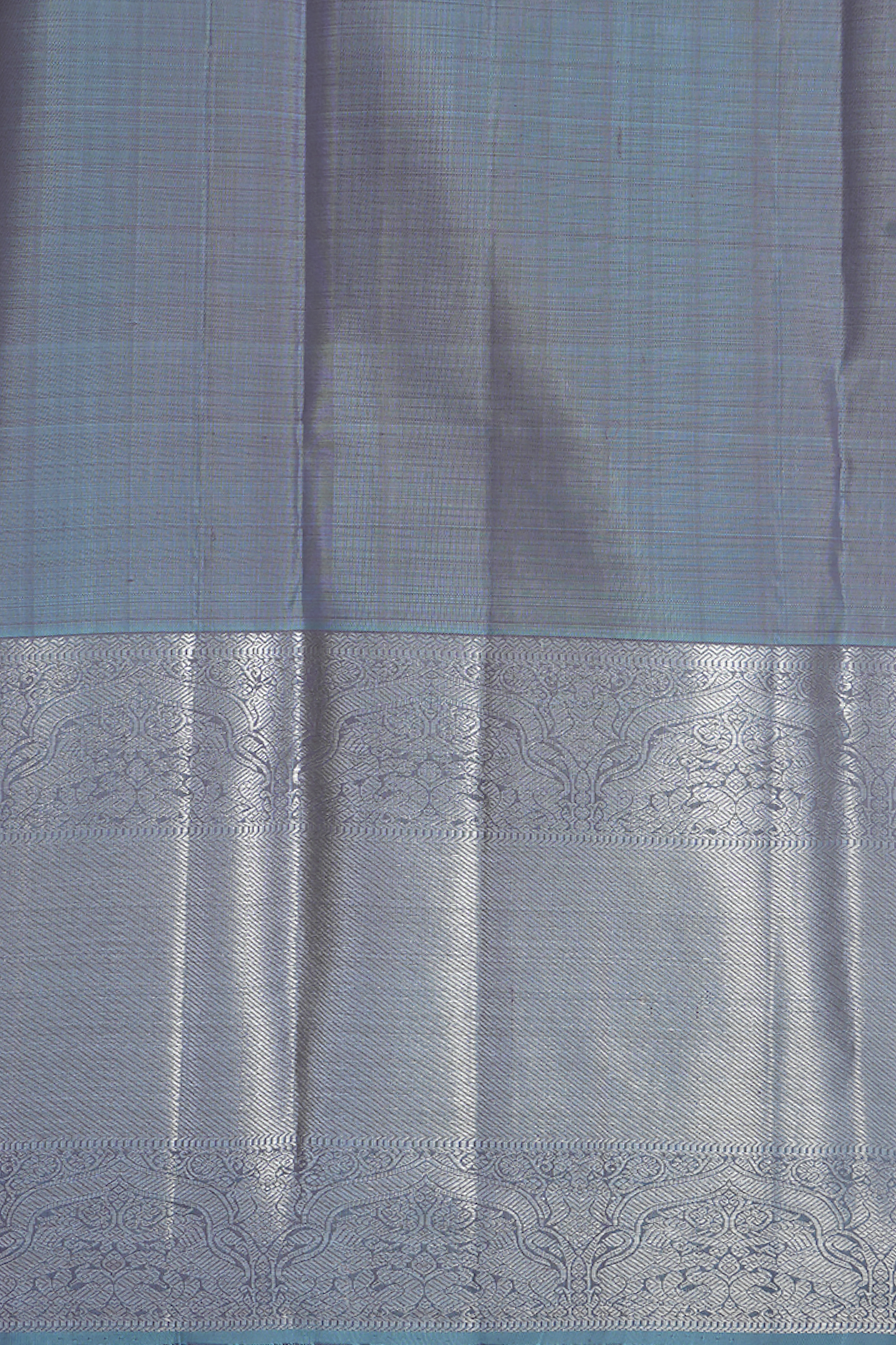 Vanasingaram Design Stone Blue Kanchipuram Silk Saree