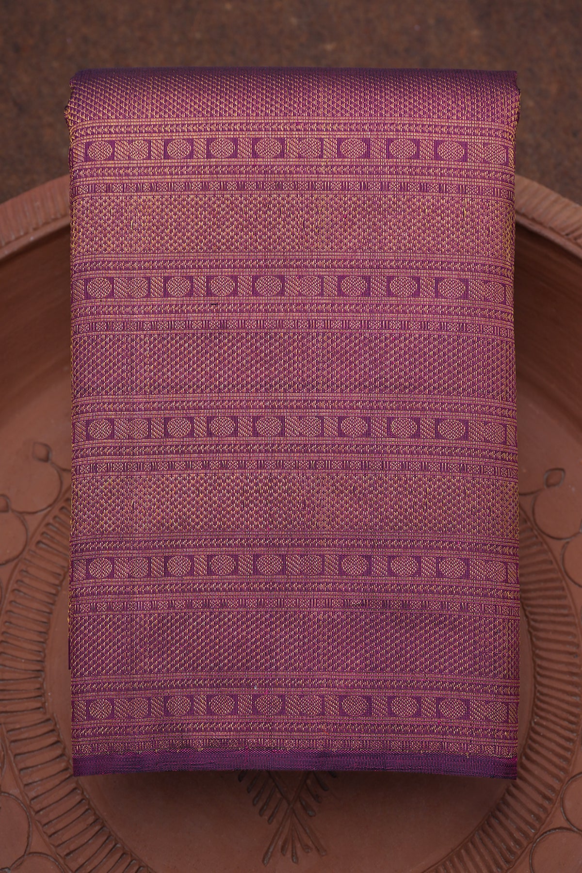 Brocade Pattern In Berry Purple Kanchipuram Silk Saree