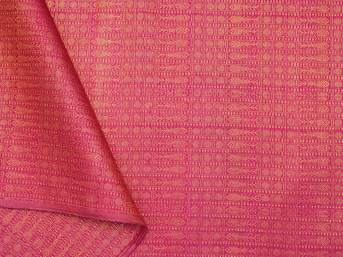 Brocade Pattern Magenta Kanchipuram Silk Blouse Material