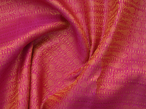 Brocade Pattern Magenta Kanchipuram Silk Blouse Material