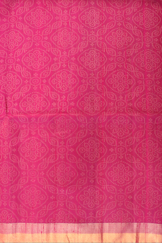 Brocade Zari Design Hot Pink Raw Silk Saree