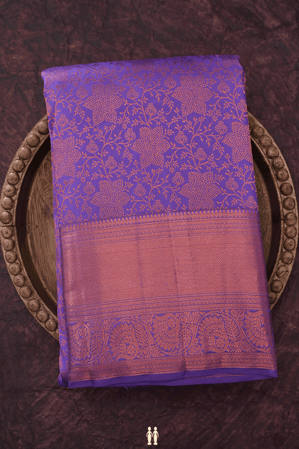 Brocade Zari Design Soft Purple Kanchipuram Silk Saree