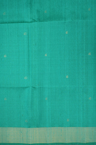 Paithani Pallu With Butta Body Sea Green Jute Soft Silk Saree
