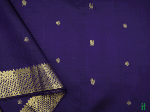 Zari Buttis Regal Purple Kanchipuram Silk Blouse Material