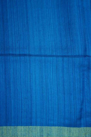 Plain Azure Blue Jute Saree