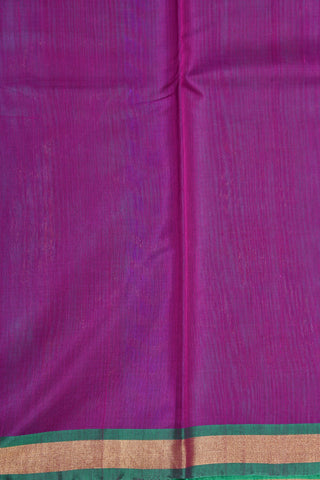 Small Zari Border With Floral Butta Magenta Purple Kora Silk Cotton Saree